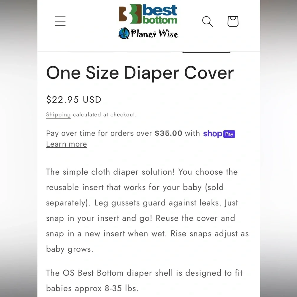 Best Bottoms Girls Cloth Diaper One Size Cover Set of Two 8lbs - 35lbs Pink